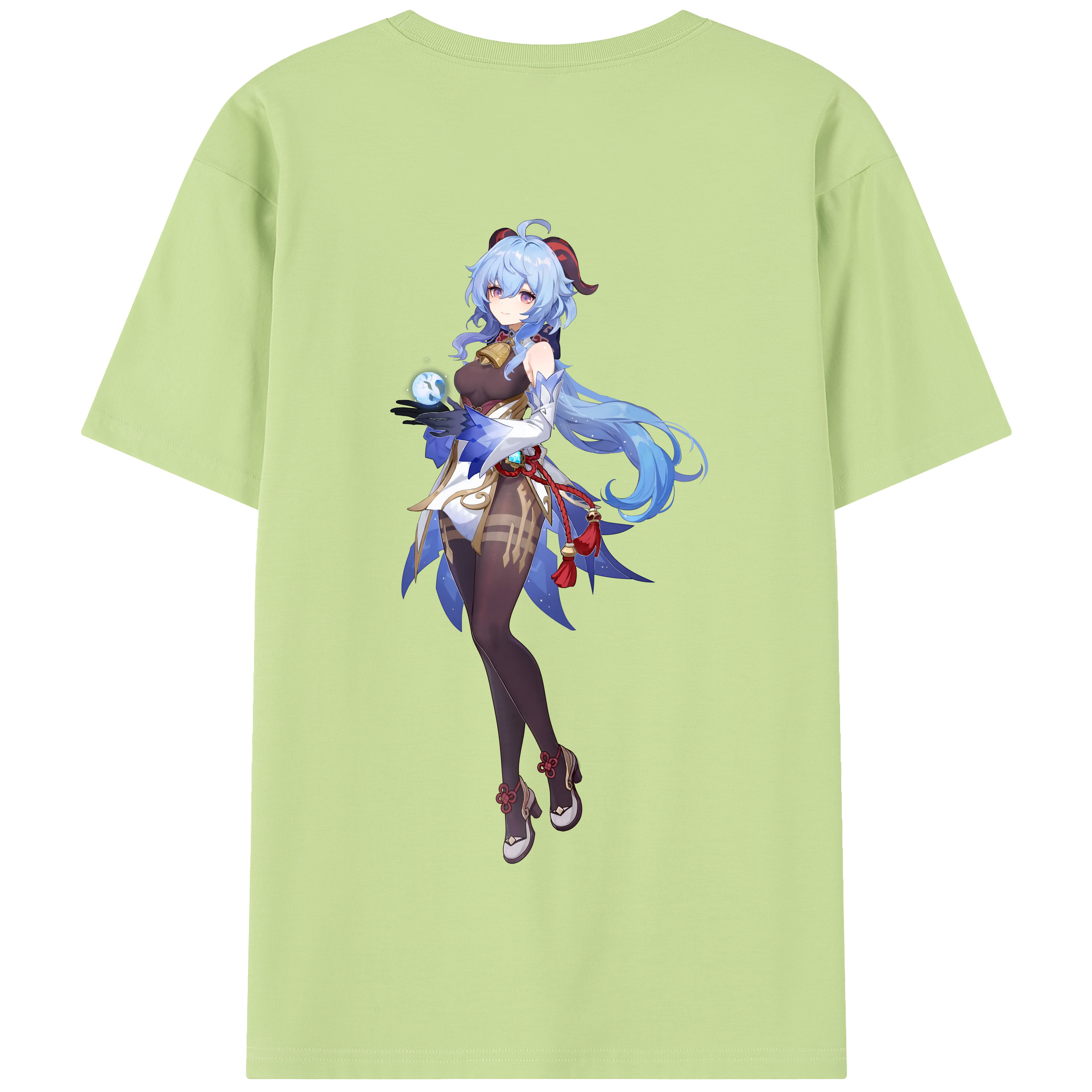 げんし神 甘雨 かんう genshin Ganyu 綿100％半袖Tシャツ（背面プリント）